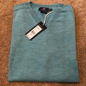 NWT Vineyard Vines Turquoise Performance V-Neck Pullover Sweater Size…